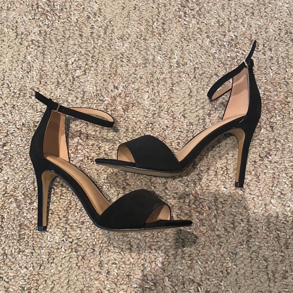 Black Peep Toe Stilettos - Picture 2 of 5